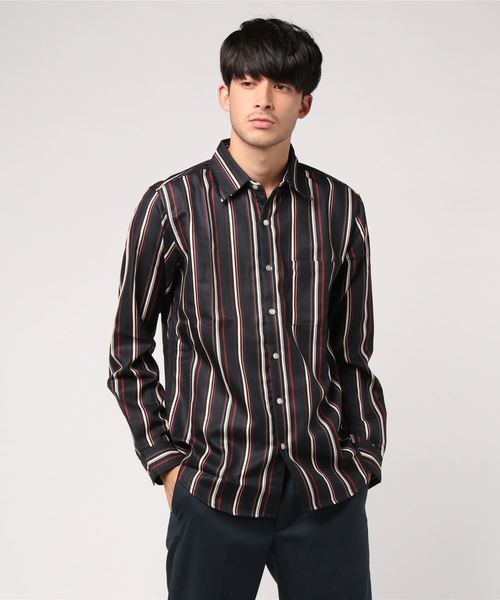 L&HARMONY（エルアンドハーモニー）の「マルチストライプレギュラーシャツ（シャツ/ブラウス・メンズ・ブラック/ネイビー/ワイン・MEDIUM/LARGE）」の3枚目の写真