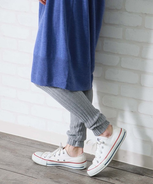 HER CLOSET（ハークローゼット）の「【HERCLOSET】アンチピリングリブレギンス（レギンス/スパッツ・レディース・杢グレー/チャコール/ブラック/グレー系その他/ブラウン・M）」の3枚目の写真