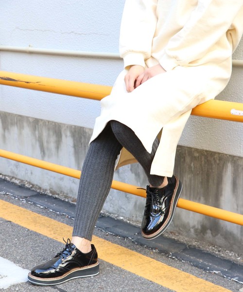 HER CLOSET（ハークローゼット）の「【HERCLOSET】アンチピリングリブレギンス（レギンス/スパッツ・レディース・杢グレー/チャコール/ブラック/グレー系その他/ブラウン・M）」の5枚目の写真