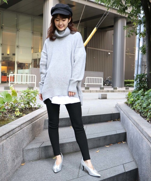 HER CLOSET（ハークローゼット）の「【HERCLOSET】アンチピリングリブレギンス（レギンス/スパッツ・レディース・杢グレー/チャコール/ブラック/グレー系その他/ブラウン・M）」の14枚目の写真