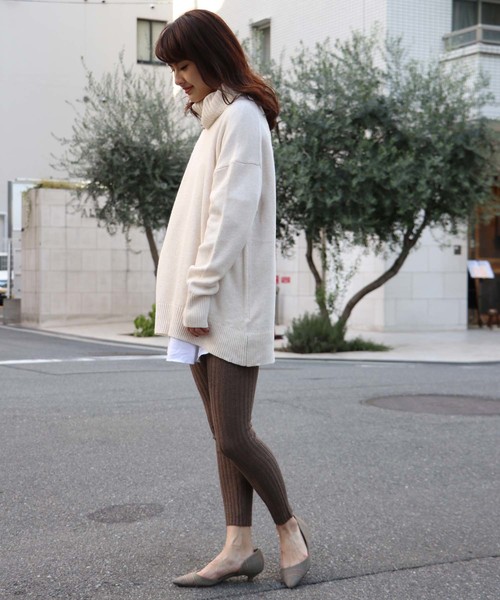 HER CLOSET（ハークローゼット）の「【HERCLOSET】アンチピリングリブレギンス（レギンス/スパッツ・レディース・杢グレー/チャコール/ブラック/グレー系その他/ブラウン・M）」の18枚目の写真