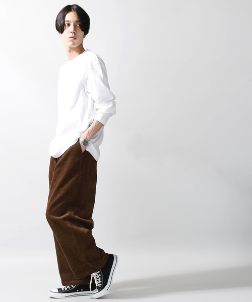 WEGO（ウィゴー）の「WEGO/ソフトタッチクルーネックカットソー（Tシャツ/カットソー・メンズ・ブラック/ホワイト/ベージュ/ホワイト系その他5・LARGE/MEDIUM/SMALL）」の9枚目の写真