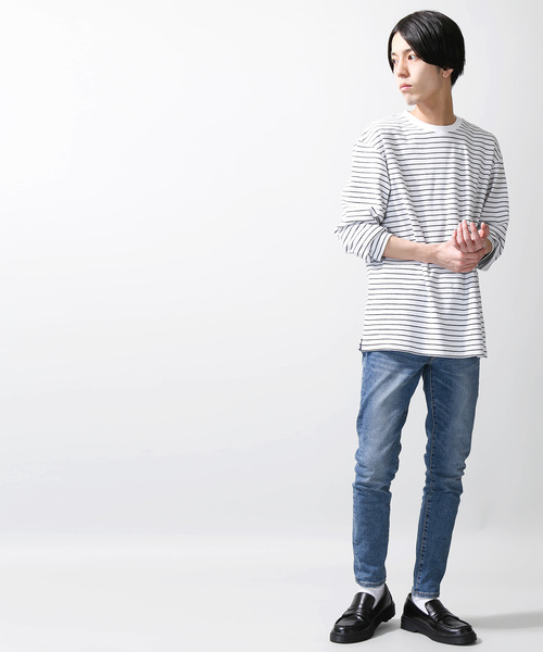 WEGO（ウィゴー）の「WEGO/ソフトタッチクルーネックカットソー（Tシャツ/カットソー・メンズ・ブラック/ホワイト/ベージュ/ホワイト系その他5・LARGE/MEDIUM/SMALL）」の11枚目の写真