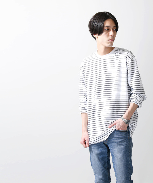 WEGO（ウィゴー）の「WEGO/ソフトタッチクルーネックカットソー（Tシャツ/カットソー・メンズ・ブラック/ホワイト/ベージュ/ホワイト系その他5・LARGE/MEDIUM/SMALL）」の13枚目の写真