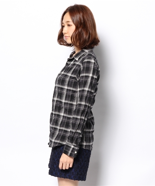 SHIPS for women(シップスフォーウィメン)の「ブラック チェック スキッパーシャツ(シャツ/ブラウス・レディース・ブラック・36/38)」の3枚目の写真