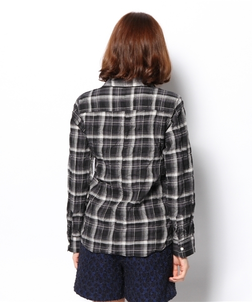 SHIPS for women(シップスフォーウィメン)の「ブラック チェック スキッパーシャツ(シャツ/ブラウス・レディース・ブラック・36/38)」の4枚目の写真