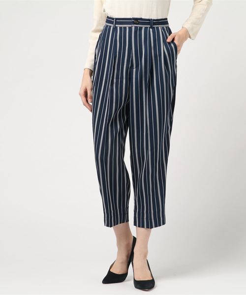 STYLEBLOCK（スタイルブロック）の「先染めマルチストライプテーパードパンツ（その他パンツ・レディース・ベージュ/イエロー/カーキ/ネイビー・M）」の3枚目の写真