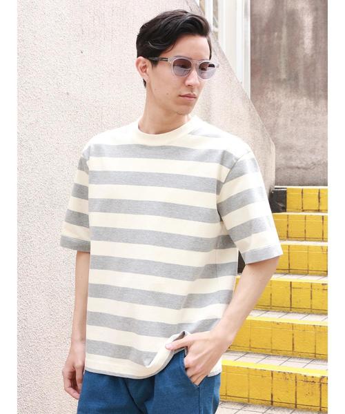 CRAFT STANDARD BOUTIQUE（クラフトスタンダードブティック）の「ハイネック半袖カットプルオーバー ☆●（Tシャツ/カットソー・メンズ・ブラック/ブルー/ネイビー/アイボリー/グリーン/グレー系その他・LL/L/M）」の19枚目の写真