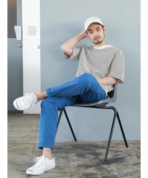 CRAFT STANDARD BOUTIQUE（クラフトスタンダードブティック）の「ハイネック半袖カットプルオーバー ☆●（Tシャツ/カットソー・メンズ・ブラック/ブルー/ネイビー/アイボリー/グリーン/グレー系その他・LL/L/M）」の2枚目の写真