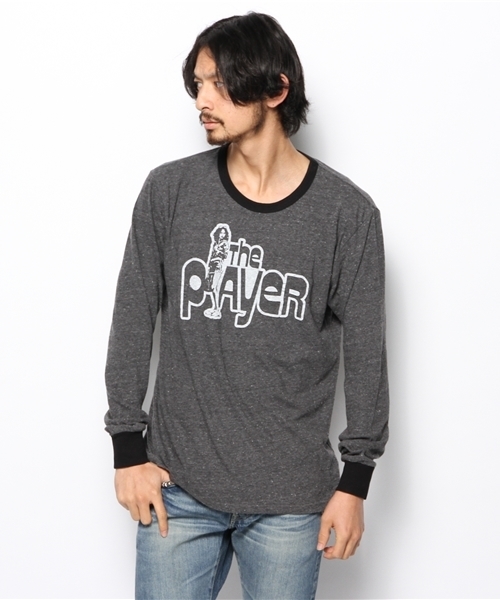 HYSTERIC GLAMOUR(ヒステリックグラマー)の「THE PLAYER pt T-SH(Tシャツ/カットソー・メンズ・ネイビー/チャコールグレー・MEDIUM/SMALL/LARGE)」の2枚目の写真