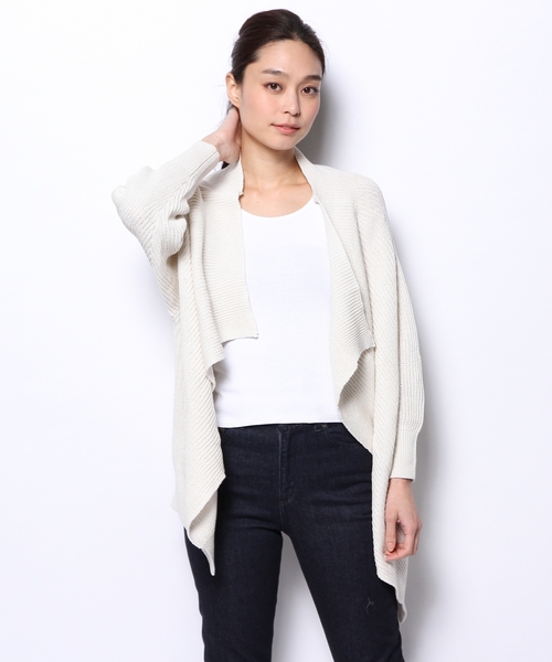 JOSEPH(ジョセフ)の「COTTON PEARL STITCH カーディガン(カーディガン/ボレロ・レディース・アイボリー系/ダルブルー系/ネイビー系・MEDIUM)」の2枚目の写真