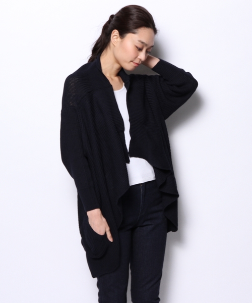 JOSEPH(ジョセフ)の「COTTON PEARL STITCH カーディガン(カーディガン/ボレロ・レディース・アイボリー系/ダルブルー系/ネイビー系・MEDIUM)」の3枚目の写真