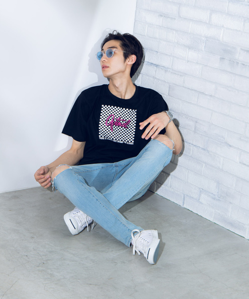 WEGO（ウィゴー）の「WEGO/チェッカーボックスロゴTシャツ（Tシャツ/カットソー・メンズ・ホワイト/ブラック/ホワイト系その他/ブラック系その他・SMALL/MEDIUM/LARGE）」の18枚目の写真