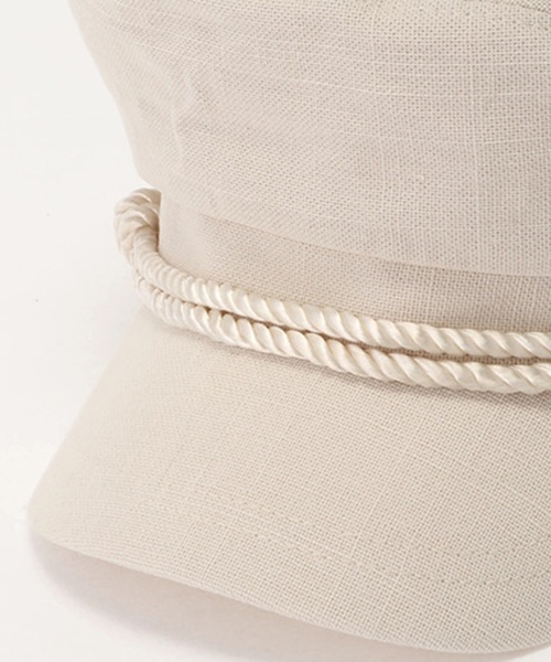 LIPSERVICE（リップサービス）の「ポイントパールリネンキャスケット（キャスケット・レディース・アイボリー/ブラック・FREE）」の3枚目の写真