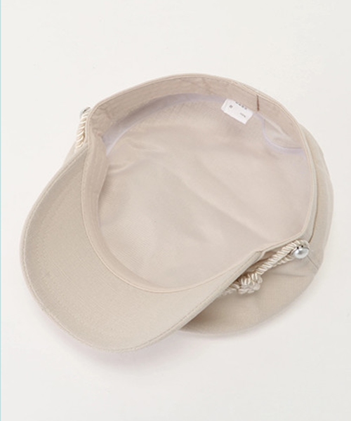 LIPSERVICE（リップサービス）の「ポイントパールリネンキャスケット（キャスケット・レディース・アイボリー/ブラック・FREE）」の4枚目の写真