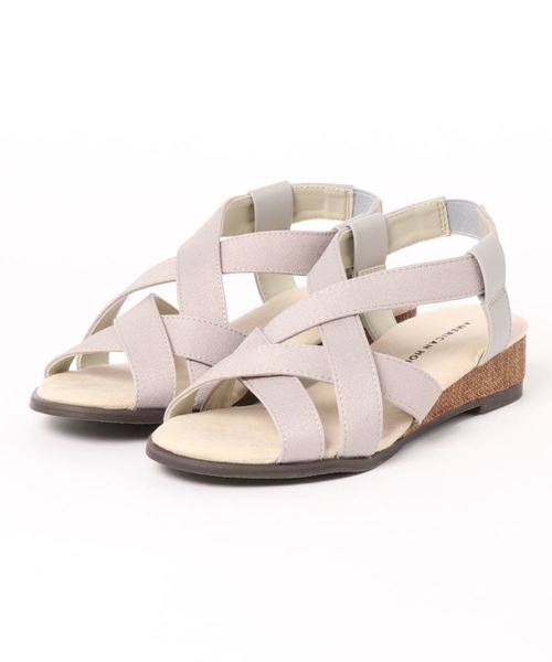 AMERICAN HOLIC（アメリカンホリック）の「ウェッジヒールサンダル（サンダル・レディース・ブラック/グレー・S/M/L）」の2枚目の写真