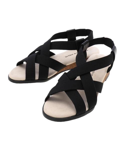 AMERICAN HOLIC（アメリカンホリック）の「ウェッジヒールサンダル（サンダル・レディース・ブラック/グレー・S/M/L）」の4枚目の写真