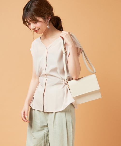 natural couture(ナチュラルクチュール)の「PP前後2WAYウエストリボンブラウス(シャツ/ブラウス・レディース・ブラック/アイボリー/ラベンダー/その他1/その他2/その他3・FREE)」の3枚目の写真