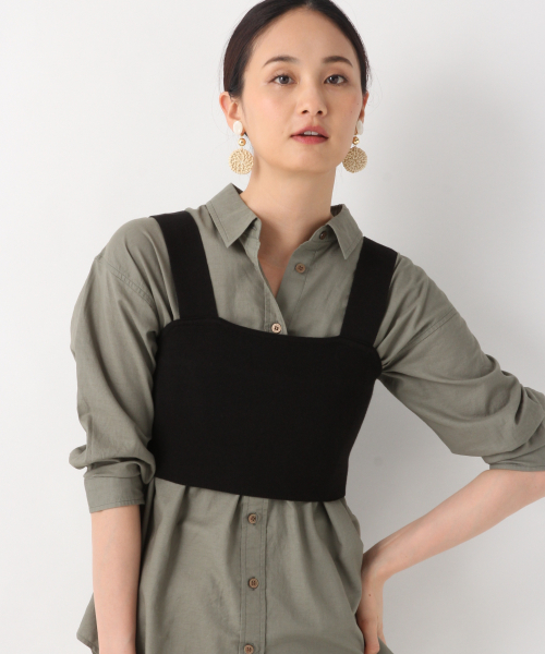 GLOBAL WORK（グローバルワーク）の「洗えるニットビスチェ/839031（その他トップス・レディース・ブラック/オフホワイト/ベージュ系その他3・FREE）」の2枚目の写真