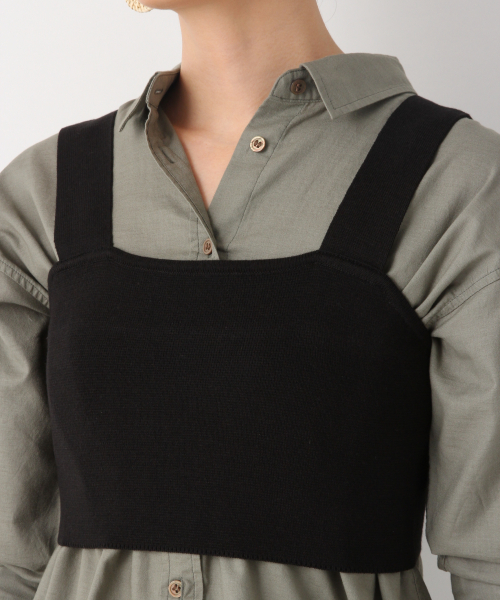 GLOBAL WORK（グローバルワーク）の「洗えるニットビスチェ/839031（その他トップス・レディース・ブラック/オフホワイト/ベージュ系その他3・FREE）」の10枚目の写真