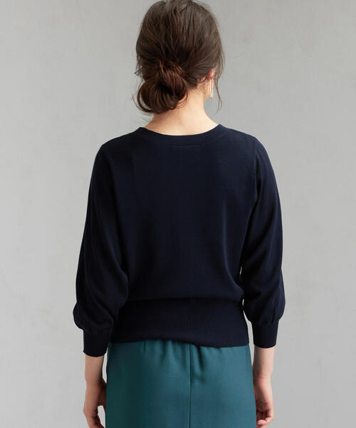 green label relaxing（グリーンレーベルリラクシング）の「[手洗い可能] FFC ショートスリ－ブ 2WAY カーディガン（カーディガン/ボレロ・レディース・ナチュラル/ダークグリーン/ネイビー・FREE）」の5枚目の写真