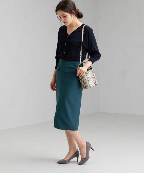 green label relaxing（グリーンレーベルリラクシング）の「[手洗い可能] FFC ショートスリ－ブ 2WAY カーディガン（カーディガン/ボレロ・レディース・ナチュラル/ダークグリーン/ネイビー・FREE）」の8枚目の写真
