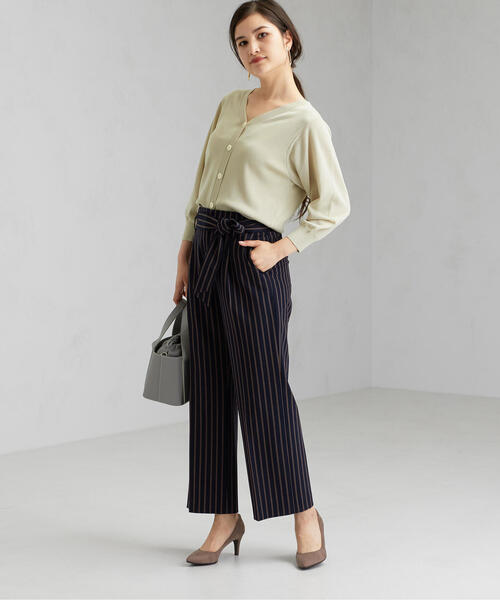 green label relaxing（グリーンレーベルリラクシング）の「[手洗い可能] FFC ショートスリ－ブ 2WAY カーディガン（カーディガン/ボレロ・レディース・ナチュラル/ダークグリーン/ネイビー・FREE）」の12枚目の写真