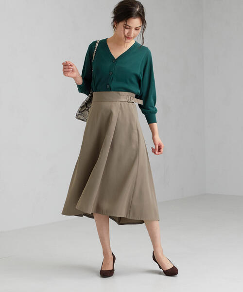 green label relaxing（グリーンレーベルリラクシング）の「[手洗い可能] FFC ショートスリ－ブ 2WAY カーディガン（カーディガン/ボレロ・レディース・ナチュラル/ダークグリーン/ネイビー・FREE）」の4枚目の写真