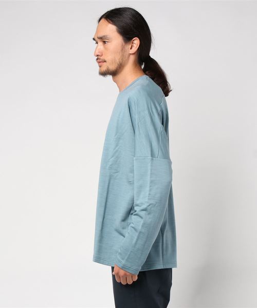 KAZUYUKI KUMAGAI ATTACHMENT（カズユキクマガイアタッチメント）の「ウォッシャブルウールスヴィン裏毛 クルーネックドルマンL/S（Tシャツ/カットソー・メンズ・ホワイト/ブラック/ライトブルー・1/2/3）」の7枚目の写真