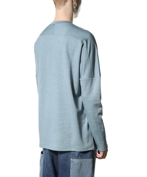 KAZUYUKI KUMAGAI ATTACHMENT（カズユキクマガイアタッチメント）の「ウォッシャブルウールスヴィン裏毛 クルーネックドルマンL/S（Tシャツ/カットソー・メンズ・ホワイト/ブラック/ライトブルー・1/2/3）」の6枚目の写真