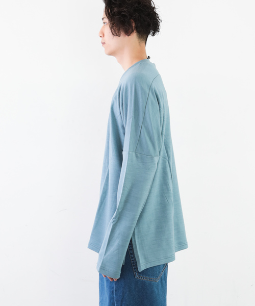 KAZUYUKI KUMAGAI ATTACHMENT（カズユキクマガイアタッチメント）の「ウォッシャブルウールスヴィン裏毛 クルーネックドルマンL/S（Tシャツ/カットソー・メンズ・ホワイト/ブラック/ライトブルー・1/2/3）」の11枚目の写真