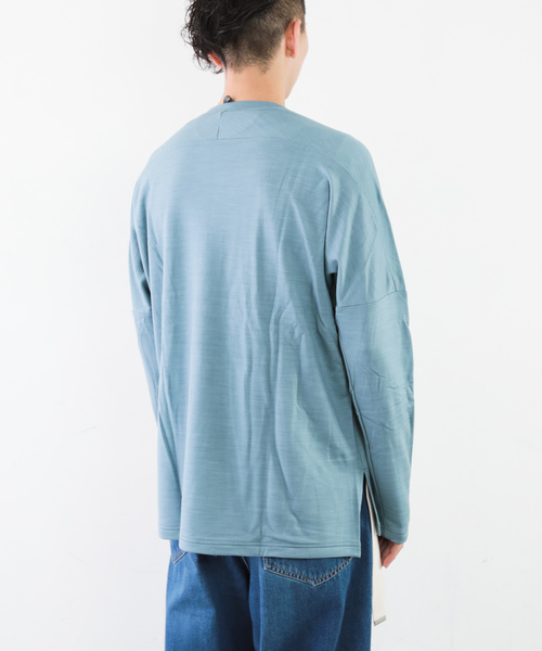 KAZUYUKI KUMAGAI ATTACHMENT（カズユキクマガイアタッチメント）の「ウォッシャブルウールスヴィン裏毛 クルーネックドルマンL/S（Tシャツ/カットソー・メンズ・ホワイト/ブラック/ライトブルー・1/2/3）」の10枚目の写真