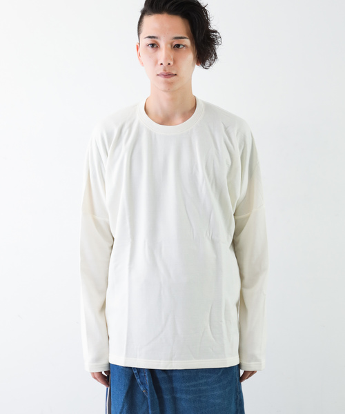 KAZUYUKI KUMAGAI ATTACHMENT（カズユキクマガイアタッチメント）の「ウォッシャブルウールスヴィン裏毛 クルーネックドルマンL/S（Tシャツ/カットソー・メンズ・ホワイト/ブラック/ライトブルー・1/2/3）」の16枚目の写真