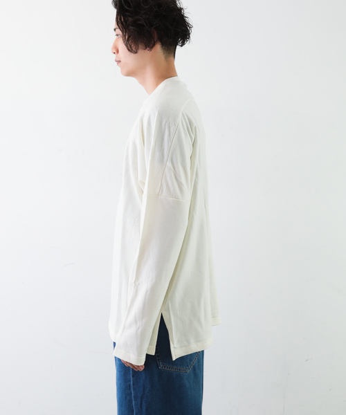 KAZUYUKI KUMAGAI ATTACHMENT（カズユキクマガイアタッチメント）の「ウォッシャブルウールスヴィン裏毛 クルーネックドルマンL/S（Tシャツ/カットソー・メンズ・ホワイト/ブラック/ライトブルー・1/2/3）」の14枚目の写真