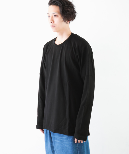 KAZUYUKI KUMAGAI ATTACHMENT（カズユキクマガイアタッチメント）の「ウォッシャブルウールスヴィン裏毛 クルーネックドルマンL/S（Tシャツ/カットソー・メンズ・ホワイト/ブラック/ライトブルー・1/2/3）」の20枚目の写真