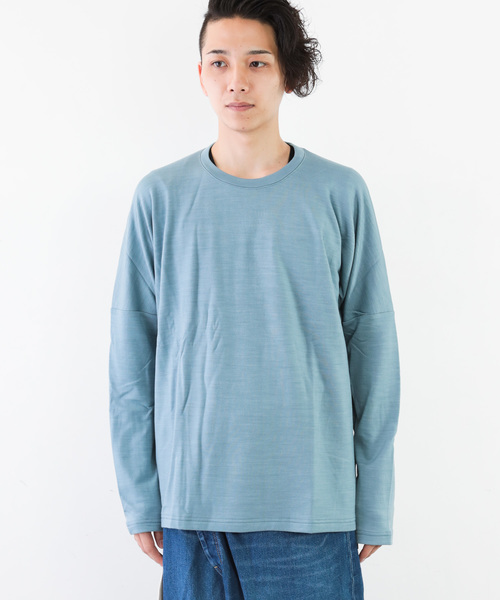 KAZUYUKI KUMAGAI ATTACHMENT（カズユキクマガイアタッチメント）の「ウォッシャブルウールスヴィン裏毛 クルーネックドルマンL/S（Tシャツ/カットソー・メンズ・ホワイト/ブラック/ライトブルー・1/2/3）」の13枚目の写真