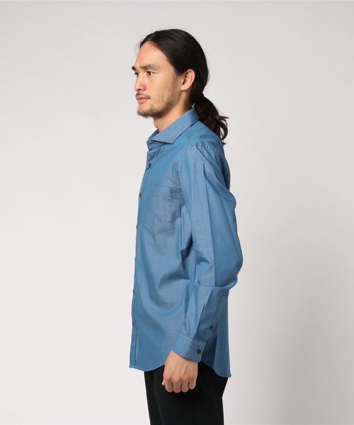 COMME CA MEN（コムサメン）の「カッタウェイカラー　ダンガリーシャツ（シャツ/ブラウス・メンズ・ネイビー/ブルー・SMALL/MEDIUM/LARGE）」の4枚目の写真