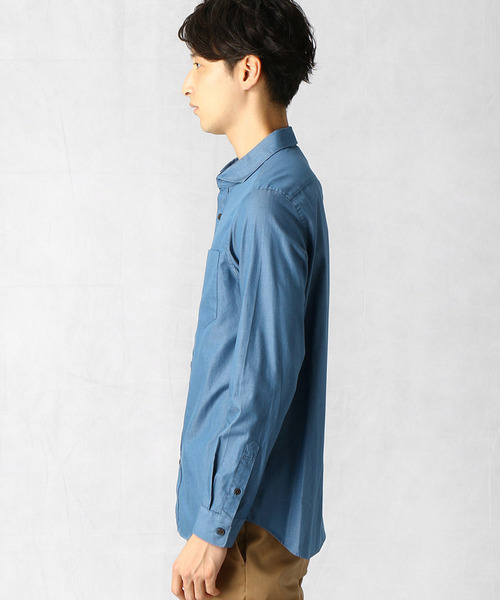 COMME CA MEN（コムサメン）の「カッタウェイカラー　ダンガリーシャツ（シャツ/ブラウス・メンズ・ネイビー/ブルー・SMALL/MEDIUM/LARGE）」の7枚目の写真
