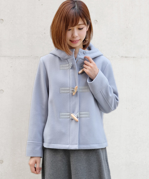 UNIVERVAL MUSE(ユニバーバル ミューズ)の「シルヴィメルトン ショートダッフルコート(ダッフルコート)」|サックスブルー