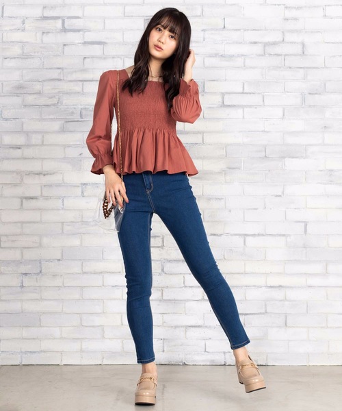 WEGO（ウィゴー）の「WEGO/スクエアシャーリングブラウス（シャツ/ブラウス・レディース・ベージュ/グリーン/ライトブラウン・FREE）」の13枚目の写真