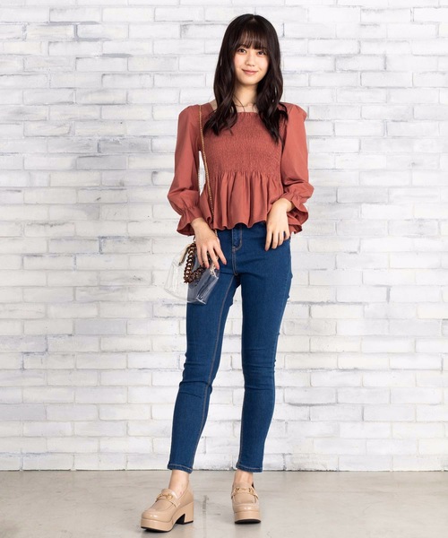 WEGO（ウィゴー）の「WEGO/スクエアシャーリングブラウス（シャツ/ブラウス・レディース・ベージュ/グリーン/ライトブラウン・FREE）」の14枚目の写真