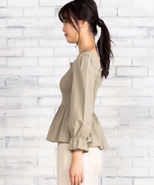 WEGO（ウィゴー）の「WEGO/スクエアシャーリングブラウス（シャツ/ブラウス・レディース・ベージュ/グリーン/ライトブラウン・FREE）」の11枚目の写真