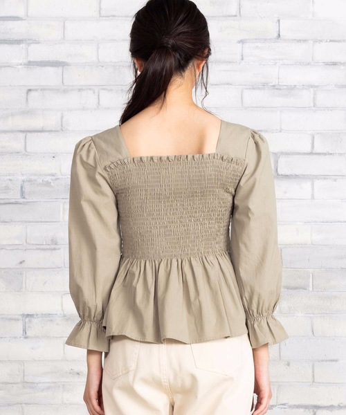 WEGO（ウィゴー）の「WEGO/スクエアシャーリングブラウス（シャツ/ブラウス・レディース・ベージュ/グリーン/ライトブラウン・FREE）」の12枚目の写真