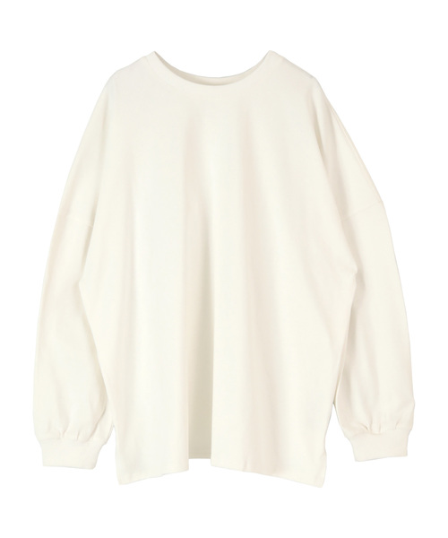 titivate（ティティベイト）の「ｵｰﾊﾞｰｻｲｽﾞｶｯﾄｿｰﾄｯﾌﾟｽ（Tシャツ/カットソー・レディース・オフホワイト/ベージュ/チャコール/ブラック・S/M）」の2枚目の写真