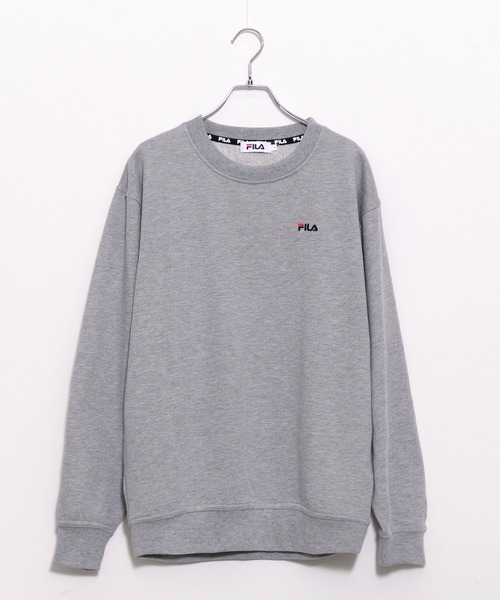 FILA(フィラ)の「【FILA/フィラ】ワンポイント ビックシルエット 刺繍ロゴ スウェット トレーナー 裏毛(スウェット・メンズ・ホワイト/ブラック/ネイビー/杢グレー/ベージュ/アッシュブラウン/ダークベージュ/アッシュグレー・LL/M/L/3L)」の4枚目の写真