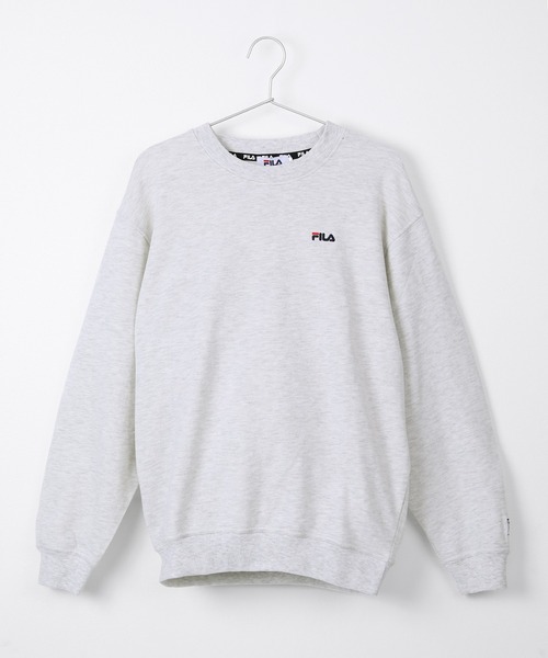 FILA(フィラ)の「【FILA/フィラ】ワンポイント ビックシルエット 刺繍ロゴ スウェット トレーナー 裏毛(スウェット・メンズ・ホワイト/ブラック/ネイビー/杢グレー/ベージュ/アッシュブラウン/ダークベージュ/アッシュグレー・LL/M/L/3L)」の3枚目の写真