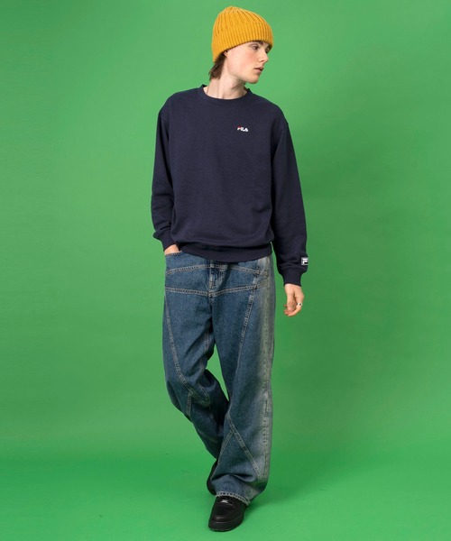 FILA(フィラ)の「【FILA/フィラ】ワンポイント ビックシルエット 刺繍ロゴ スウェット トレーナー 裏毛(スウェット・メンズ・ホワイト/ブラック/ネイビー/杢グレー/ベージュ/アッシュブラウン/ダークベージュ/アッシュグレー・LL/M/L/3L)」の11枚目の写真