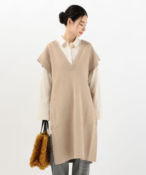 SHIPS Days（シップスデイズ）の「SHIPS Days:プルオーバーニット（ニット/セーター・レディース・ダークグレー/ベージュ・ONE SIZE）」の9枚目の写真