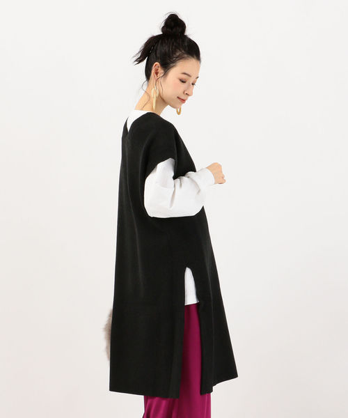 SHIPS Days（シップスデイズ）の「SHIPS Days:プルオーバーニット（ニット/セーター・レディース・ダークグレー/ベージュ・ONE SIZE）」の14枚目の写真