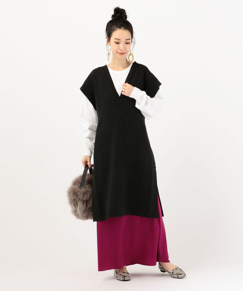 SHIPS Days（シップスデイズ）の「SHIPS Days:プルオーバーニット（ニット/セーター・レディース・ダークグレー/ベージュ・ONE SIZE）」の13枚目の写真